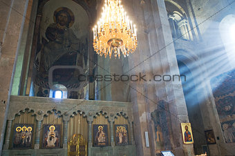 Georgia_inside of Svetitskhoveli Cathedral in Mtskheta 