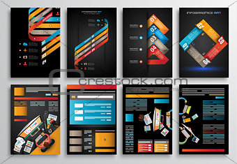 Set of Infographics, Flyer and Brochure Designs,