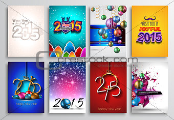 Set of 2015 New Year and Happy Christmas background