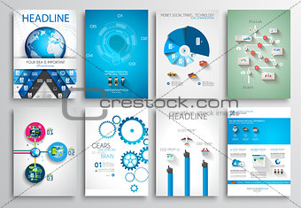 Set of Flyer Design, Web Templates. Brochure Designs