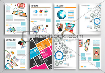 Set of Flyer Design, Web Templates. Brochure Designs, Infographics Backgrounds