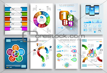 Set of Brochure Designs, Infographic Backgrounds