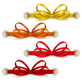 Set of elegant silk colored bows
