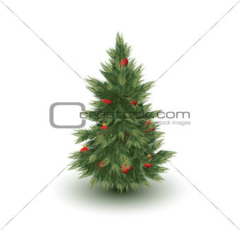 Christmas tree with red balls