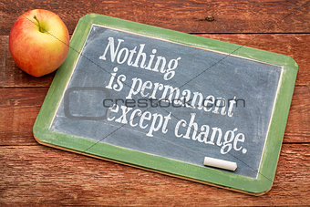Nothing is permanent except change