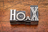 hoax word in  metal type