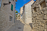 Split old historic stone street