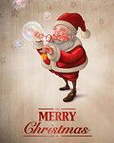Santa Claus and the bubbles soap Greeting card