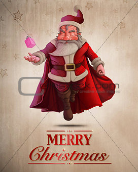 Santa Claus Super Hero greeting card