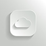 Cloud icon - vector white app button with shadow