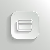 Credit card icon - vector white app button with shadow