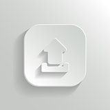 Upload icon - vector white app button