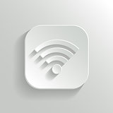 Wi-fi icon - vector white app button