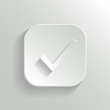 Check mark icon - vector white app button