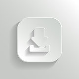 Download icon - vector white app button