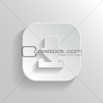 Download icon - vector white app button