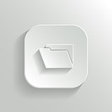 Folder icon - vector white app button