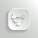 User group network icon - vector white app button