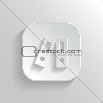 Office folder icon - vector white app button
