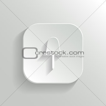 Paper push pin icon - vector white app button