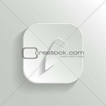 Pencil icon - vector white app button