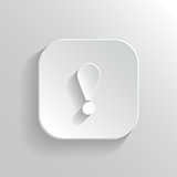 Attention icon - vector white app button