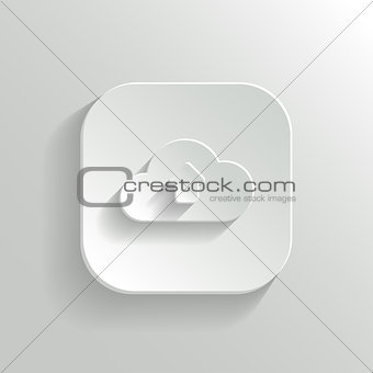 Cloud upload icon - vector white app button
