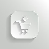 Add to shopping cart icon - vector white app button
