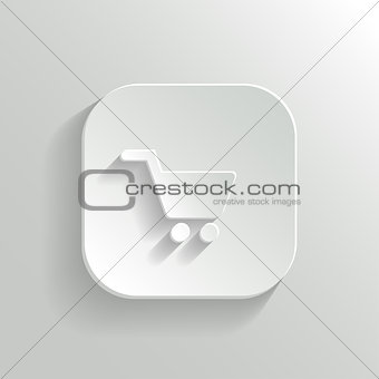 Shopping cart icon - vector white app button