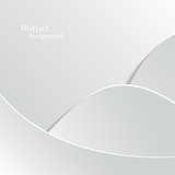Abstract White Vector Background with Wave Paper Layers
