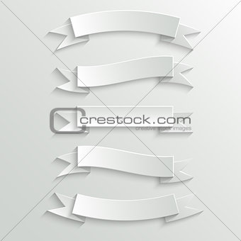White Paper Banners and Ribbons