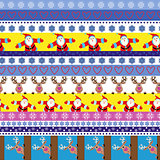 Christmas seamless pattern with Santa and reindeer