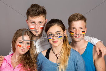 International group of teenagers
