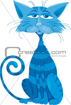 blue cat character cartoon illustration