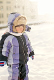 Little Boy Having Fun in winter