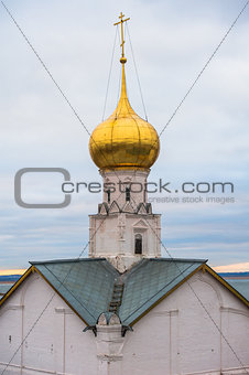 Rostov, Russia. Image of ancient Rostov city, view from the top. Beautiful house and chapel.