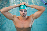 Portrait of a fit swimmer in the pool