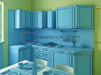kitchen cartoon style