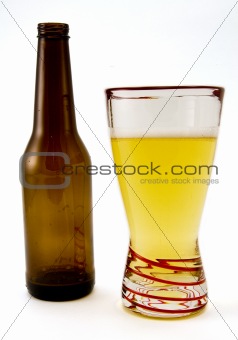 Glass of Beer and Bottle