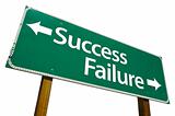 Success and Failure Road Sign Isolated
