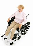 Smiling Senior Lady in Wheelchair