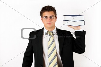 businessman with book
