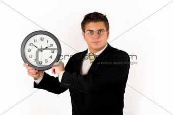 businessman with clock