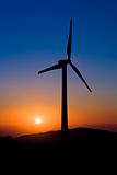 sunset with a wind mill