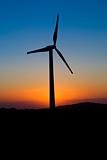 sunset with a wind mill