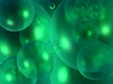 Transparent green balls with shining texture
