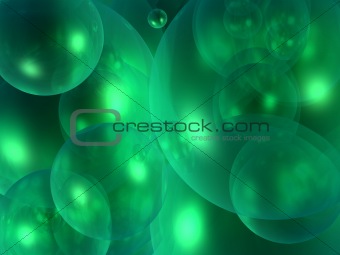 Transparent green balls with shining texture