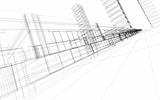 wireframe of office buildings