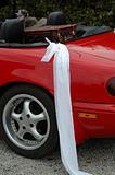Red wedding car