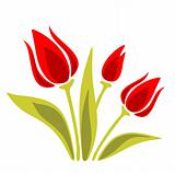 ornate red tulips